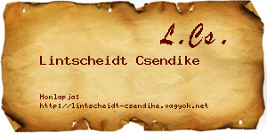 Lintscheidt Csendike névjegykártya
